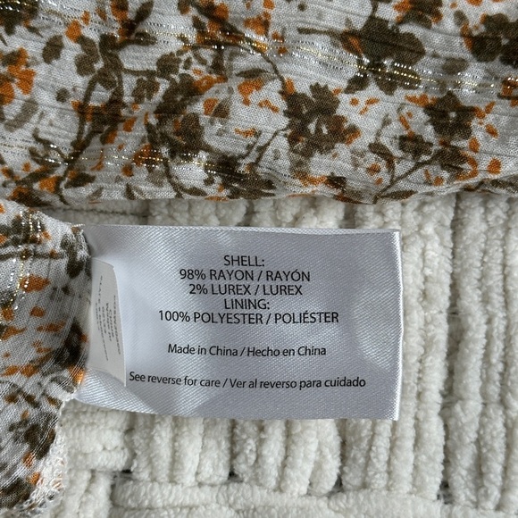 Peace & Pearls tiny floral popover tie neck boho poets blouse - Picture 11 of 11